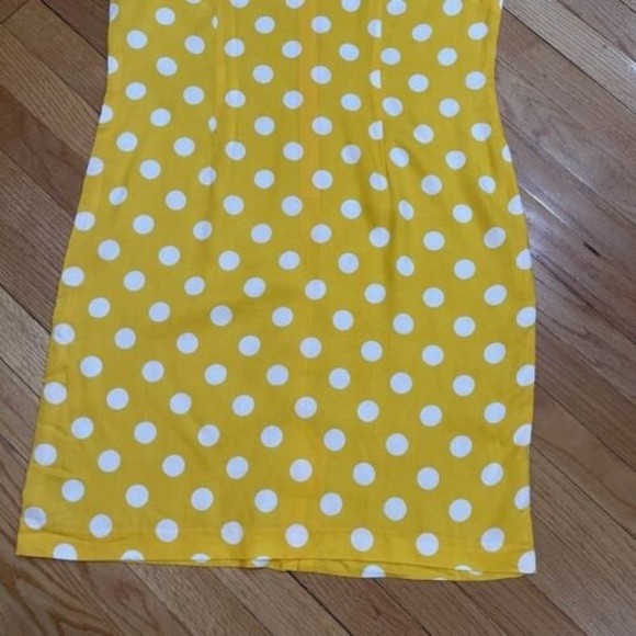 Vintage Retro Dress by Habits Size 14 Yellow Polka Dot Made in USA RUNS SMALL - Picture 4 of 16